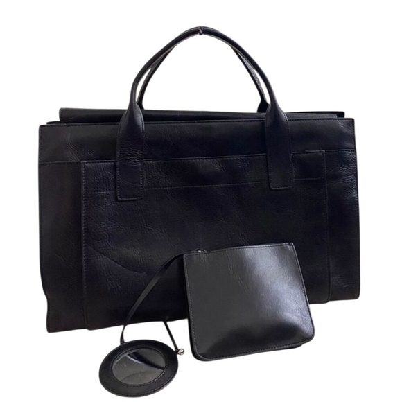 Wilsons Leather Pelle Studio Black Business Briefcase Laptop Handbag - Picture 2 of 16